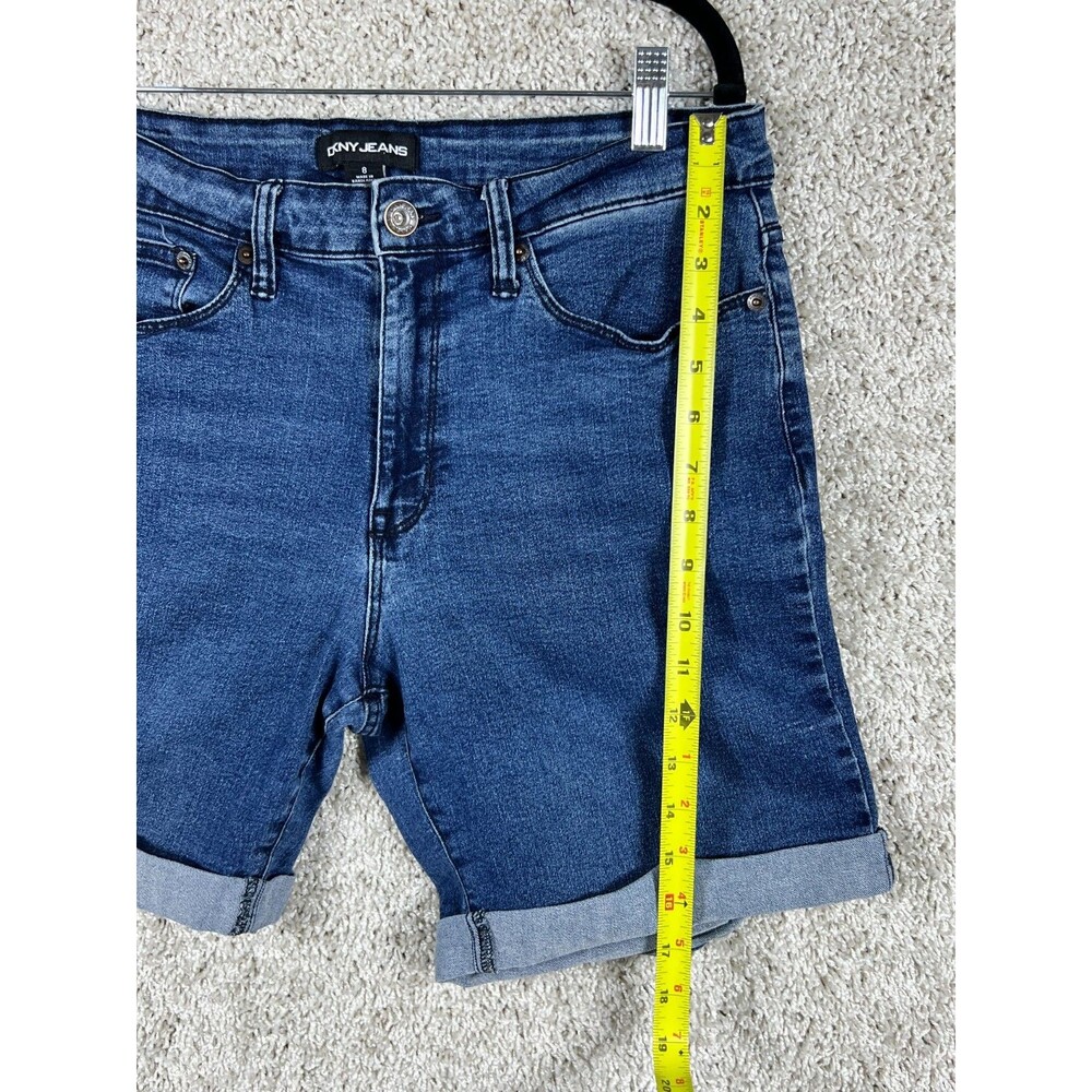 DKNY Jeans Women Denim Shorts Cuffed Stretch Blue Size 8 Casual Summer - Picture 5 of 9